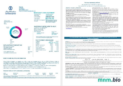 Arabia Saudyjska Samba Bank wyciąg z kredytu hipotecznego w formatach Word i PDF 1-2